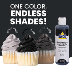 ENCO gel color tones fondant evenly without altering texture.