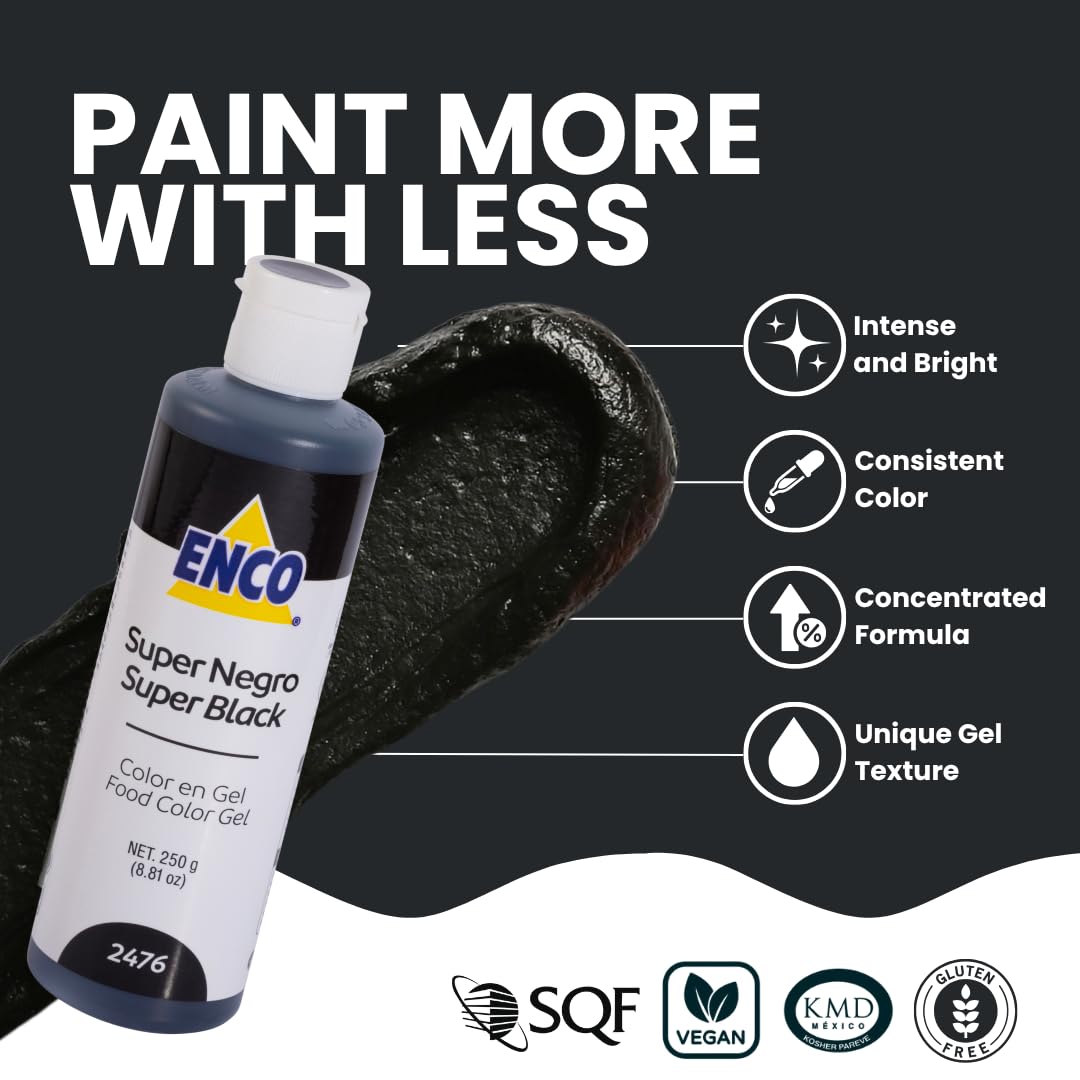 ENCO gel color swirls on frosting to reveal vivid, uniform hues.