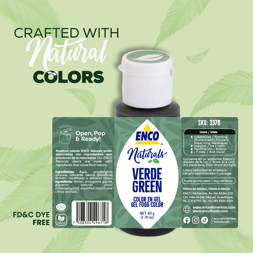 ENCO green coloring gel dispense-closeup demonstrates smooth mixing into fondant.