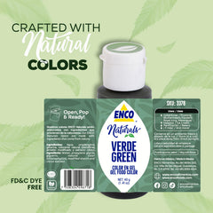 ENCO green coloring gel dispense-closeup demonstrates smooth mixing into fondant.