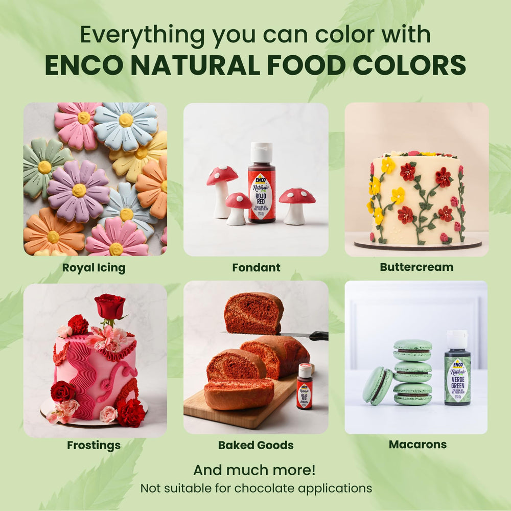 ENCO green fondant-coloring detail highlights even color distribution.
