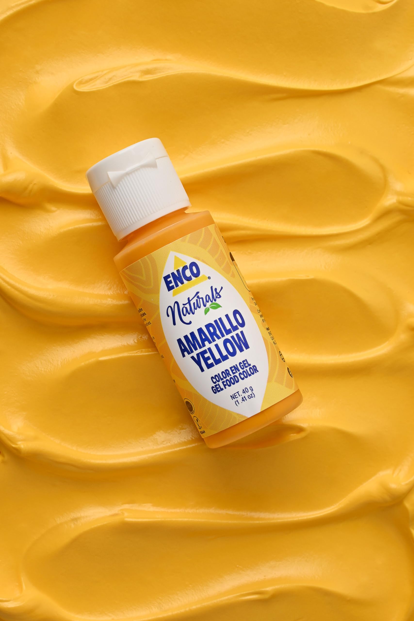 ENCO Yellow gel for fondant decorating with clean, consistent shade.
