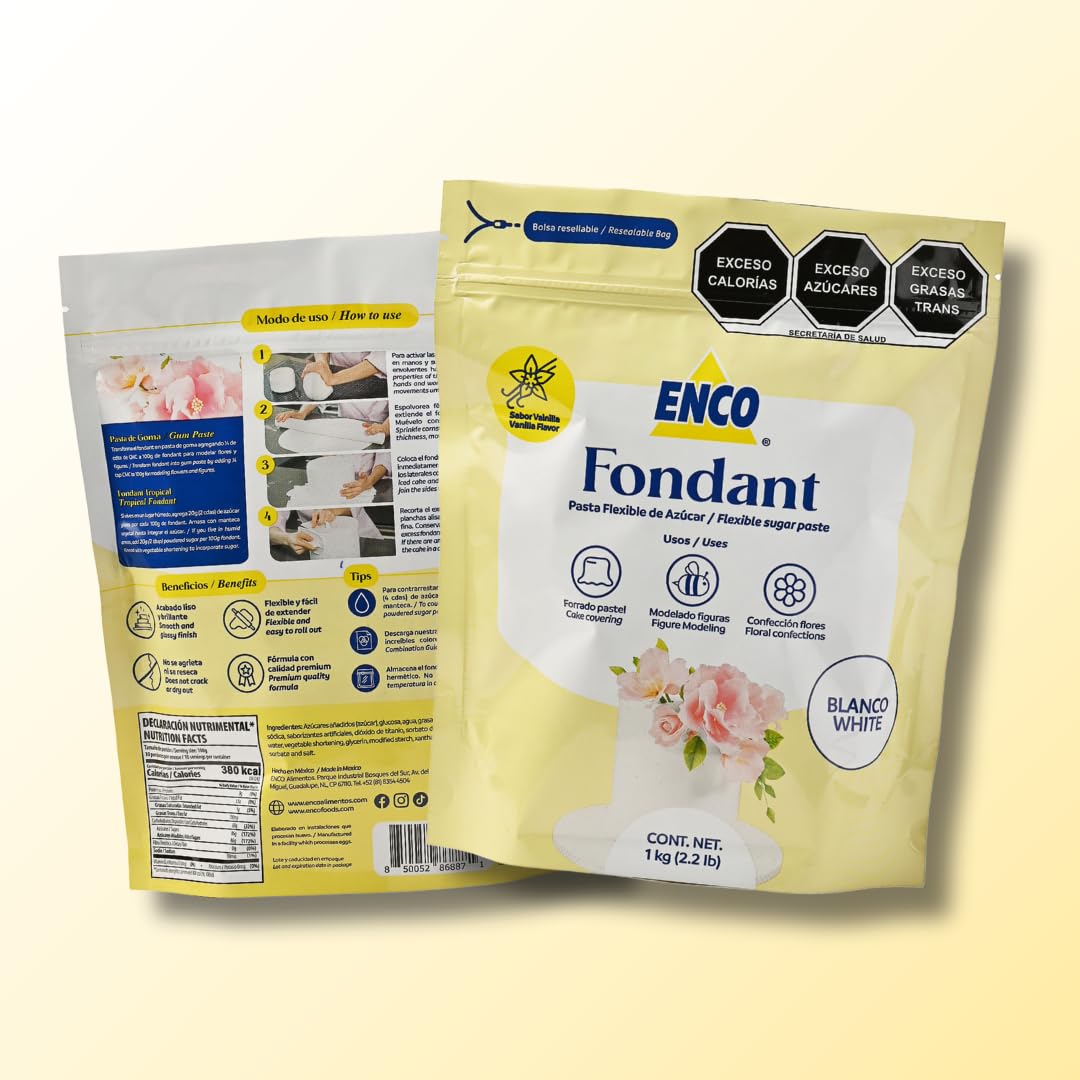 Close-up of ENCO fondant texture showing soft, pliable consistency for easy shaping