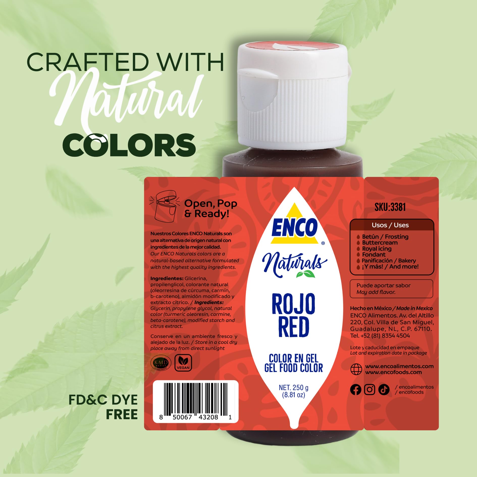 ENCO red gel blends smoothly into buttercream for uniform color.