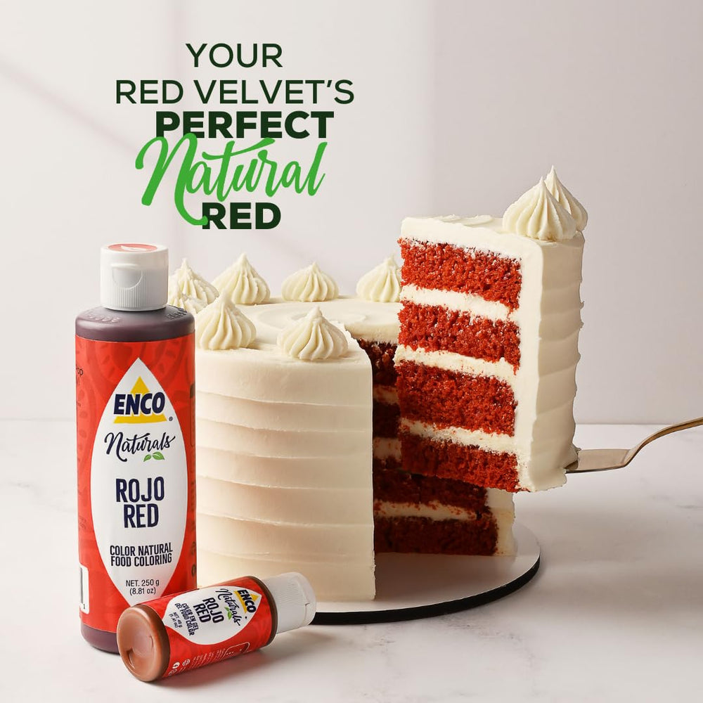 ENCO red coloring on icing swirls adds bold, eye-catching detail.
