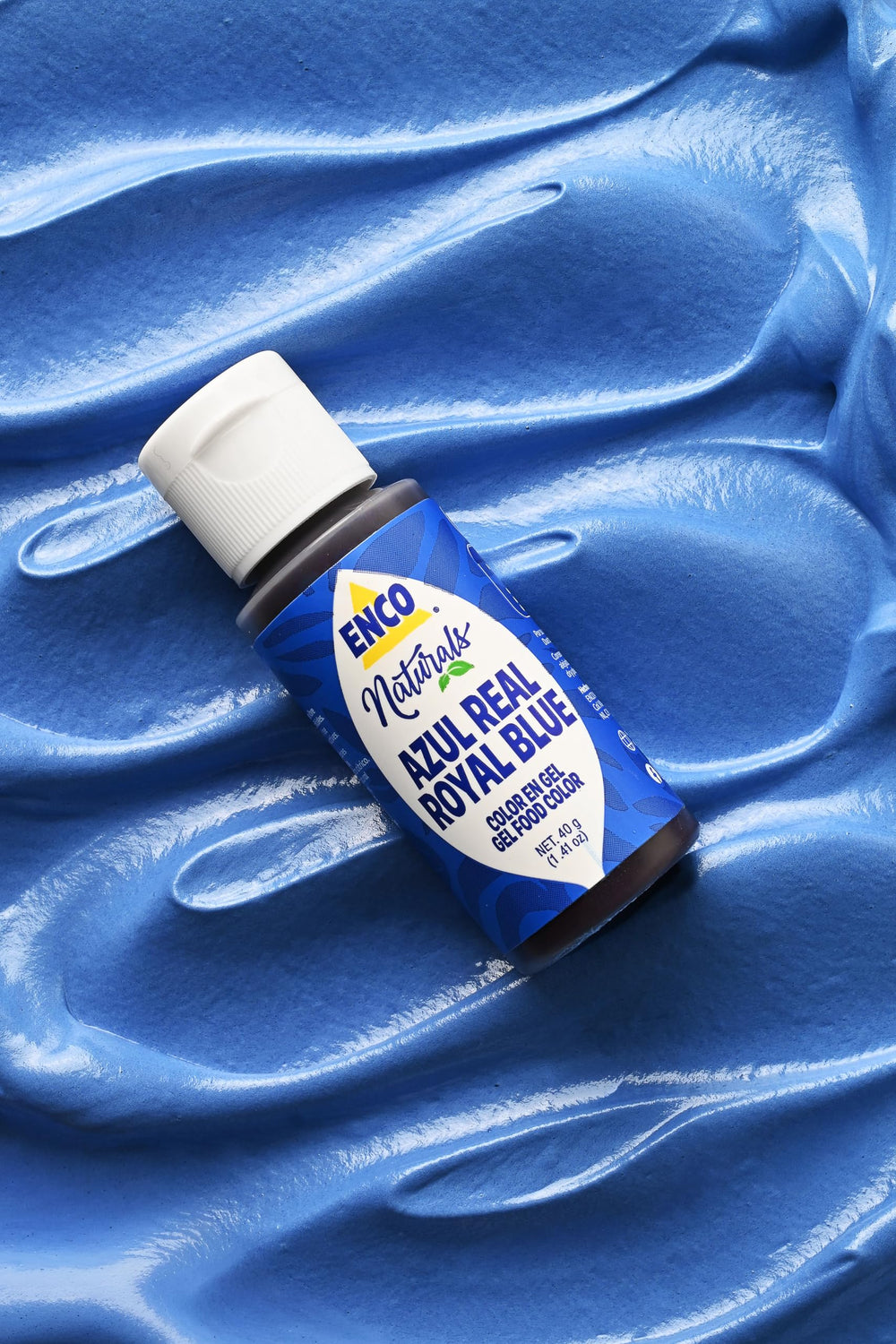 ENCO Royal Blue gel for buttercream, delivering deep, even color.