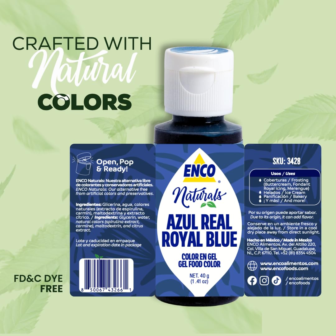 ENCO Royal Blue gel fondant tint for smooth color integration.