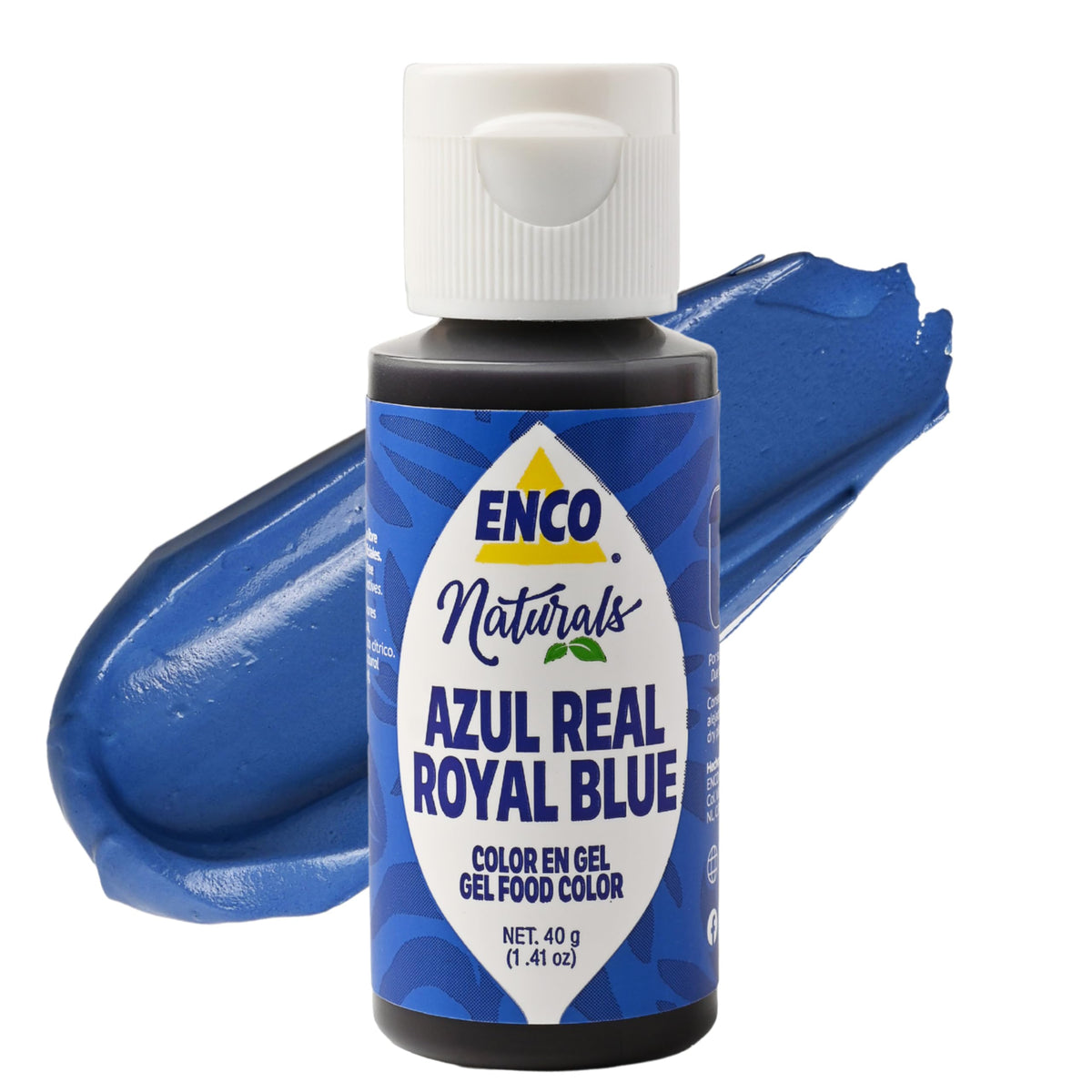 ENCO Royal Blue gel icing for vibrant cake decoration and piping.