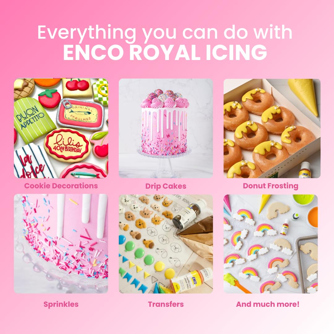 ENCO Icing mix is beginner-friendly and versatile for flowers and transfers.