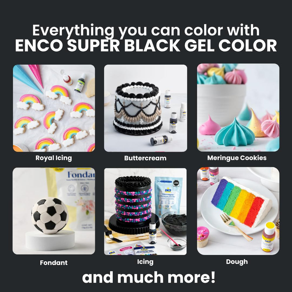 ENCO Super Black gel color mixed into cookie dough for even tint