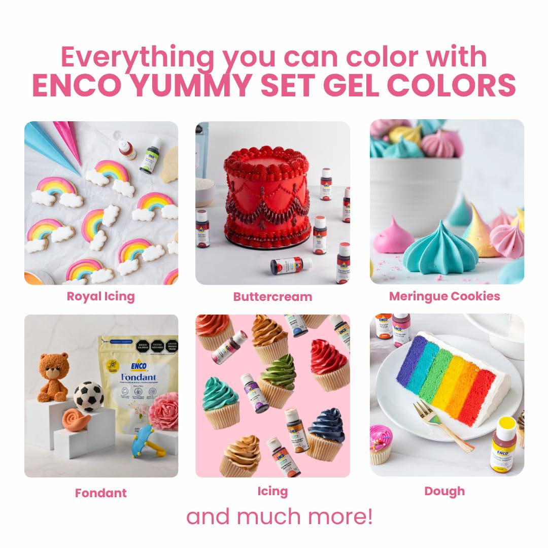 ENCO Yummy Gingerbread Man gel bottle adds warm brown-red for festive decorations.