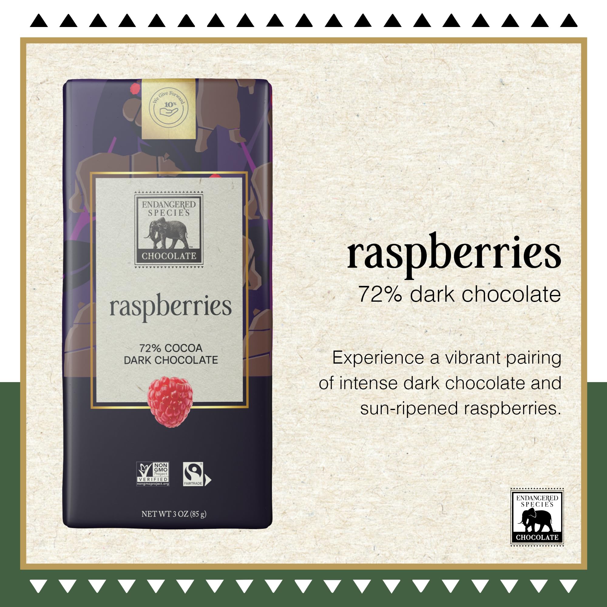Endangered Species Grizzly Dark Raspberry melt close up, rich cocoa