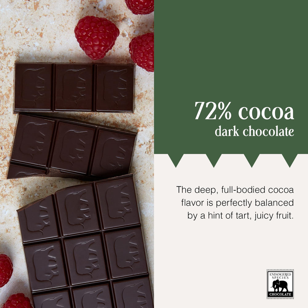 Endangered Species Chocolate Bar Grizzly Dark Raspberry raspberry bits visible