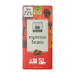 Endangered Species Chocolate espresso beans bar 72 percent cocoa offers a rich flavor with sustainable sourcing.
