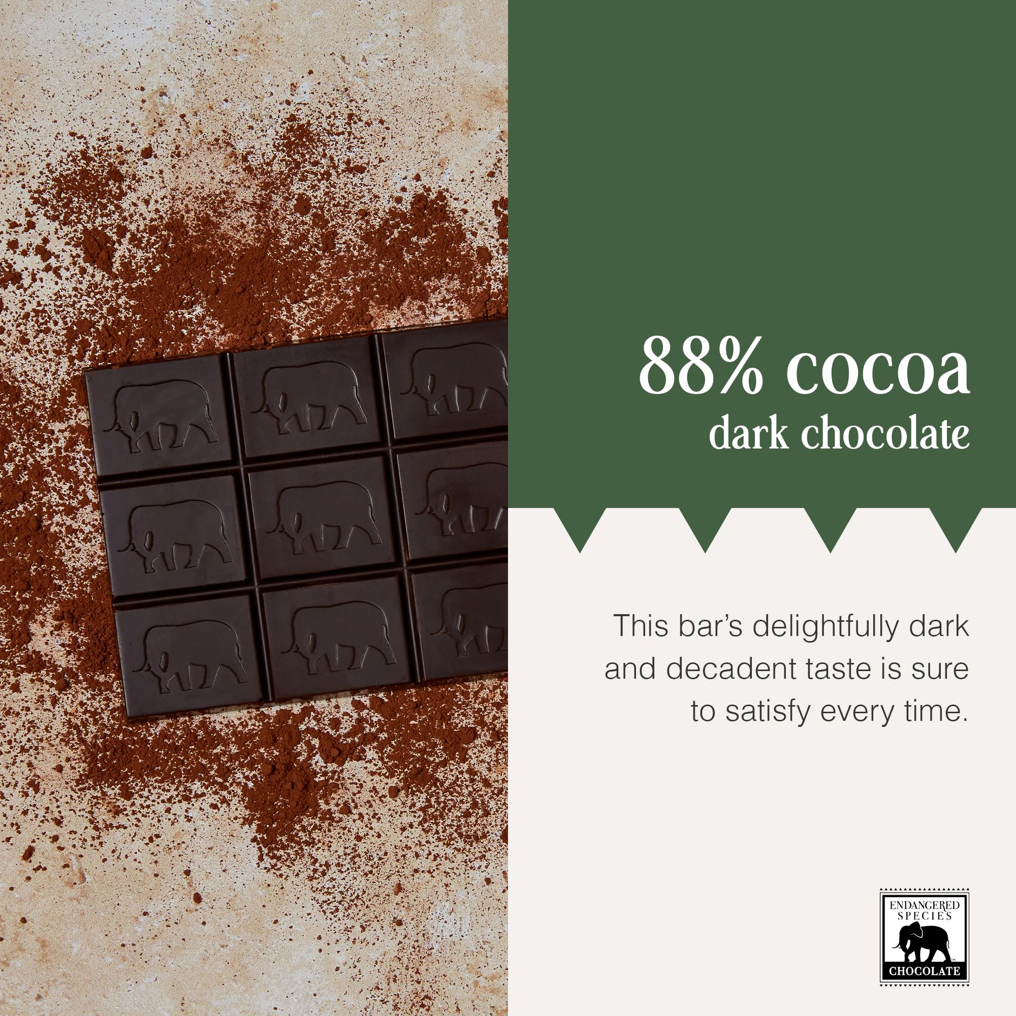 Endangered Species Panther bar high cocoa flavor for bold indulgence