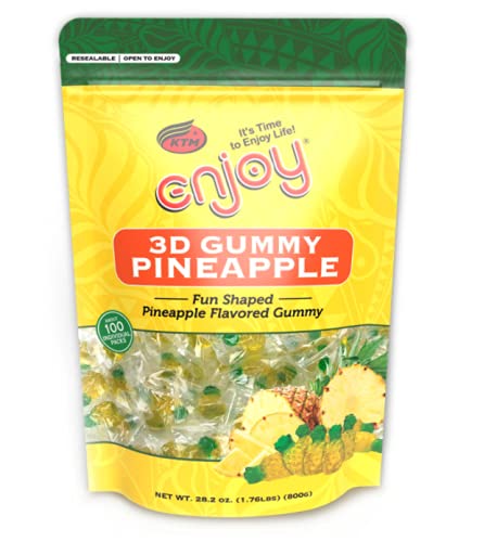Enjoy Hawaii Snacks 3D Pineapple Gummy bag—on-the-go tropical treat.