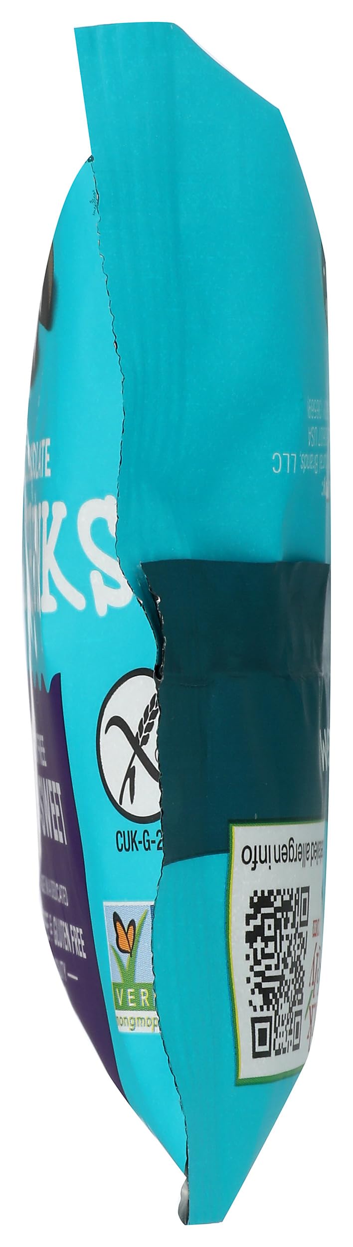 Enjoy Life gluten-free label close-up, reassuring gluten-free dessert options.