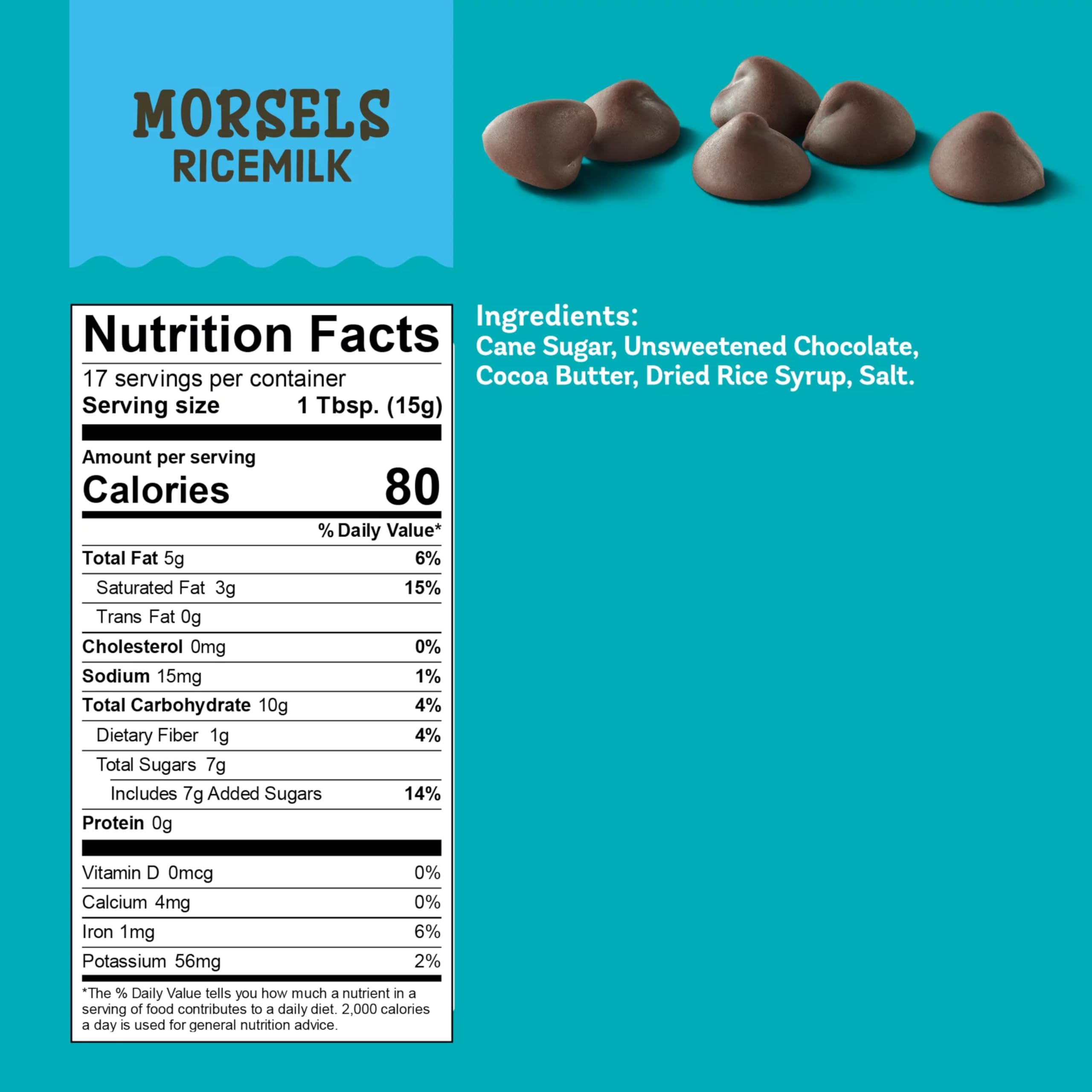 Ingredient label on Enjoy Life Ricemilk Morsels