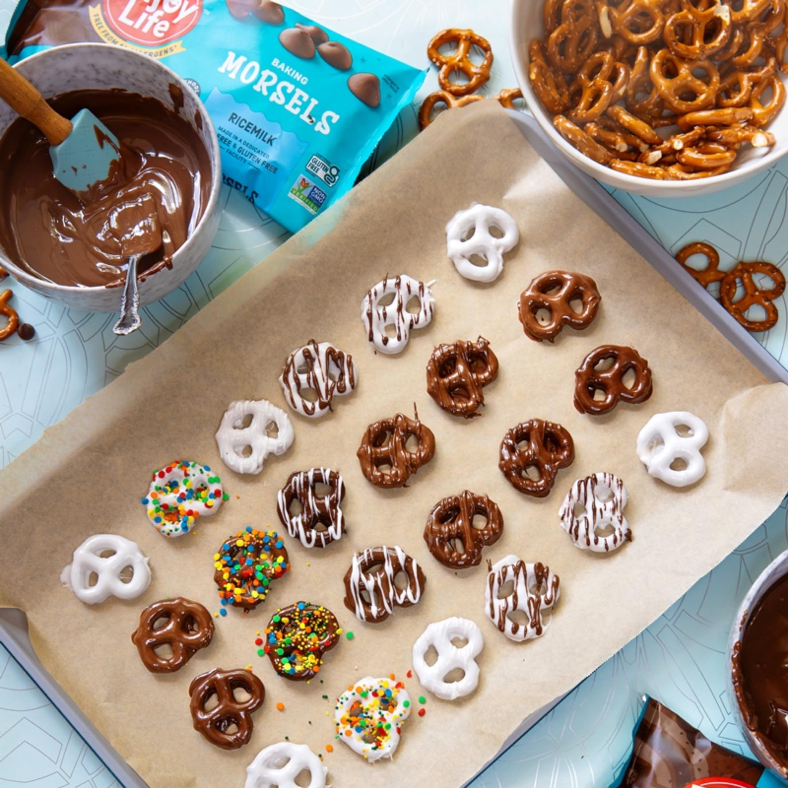 Product shown in nut-free facility packaging highlights a safe snack option