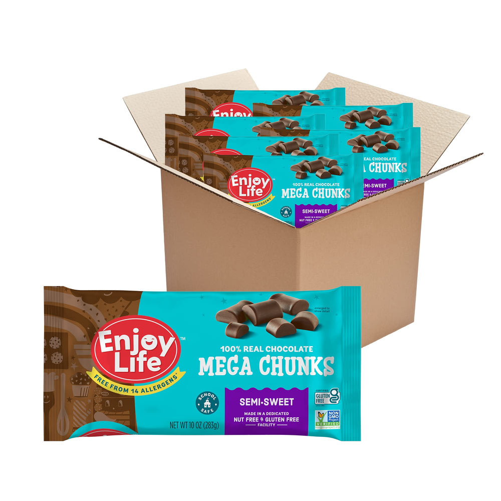 Enjoy Life semi-sweet mega chunks six-bag bundle for baking and snacking