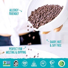 Enjoy Life semi-sweet mega chunks melting for chocolate coating.