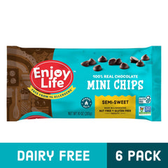 Enjoy Life mini chips melting into a glossy coating for desserts.