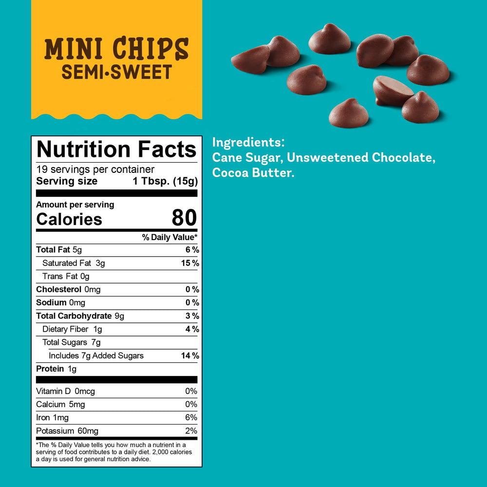 Enjoy Life mini chips label close-up; certified gluten-free and Non-GMO.