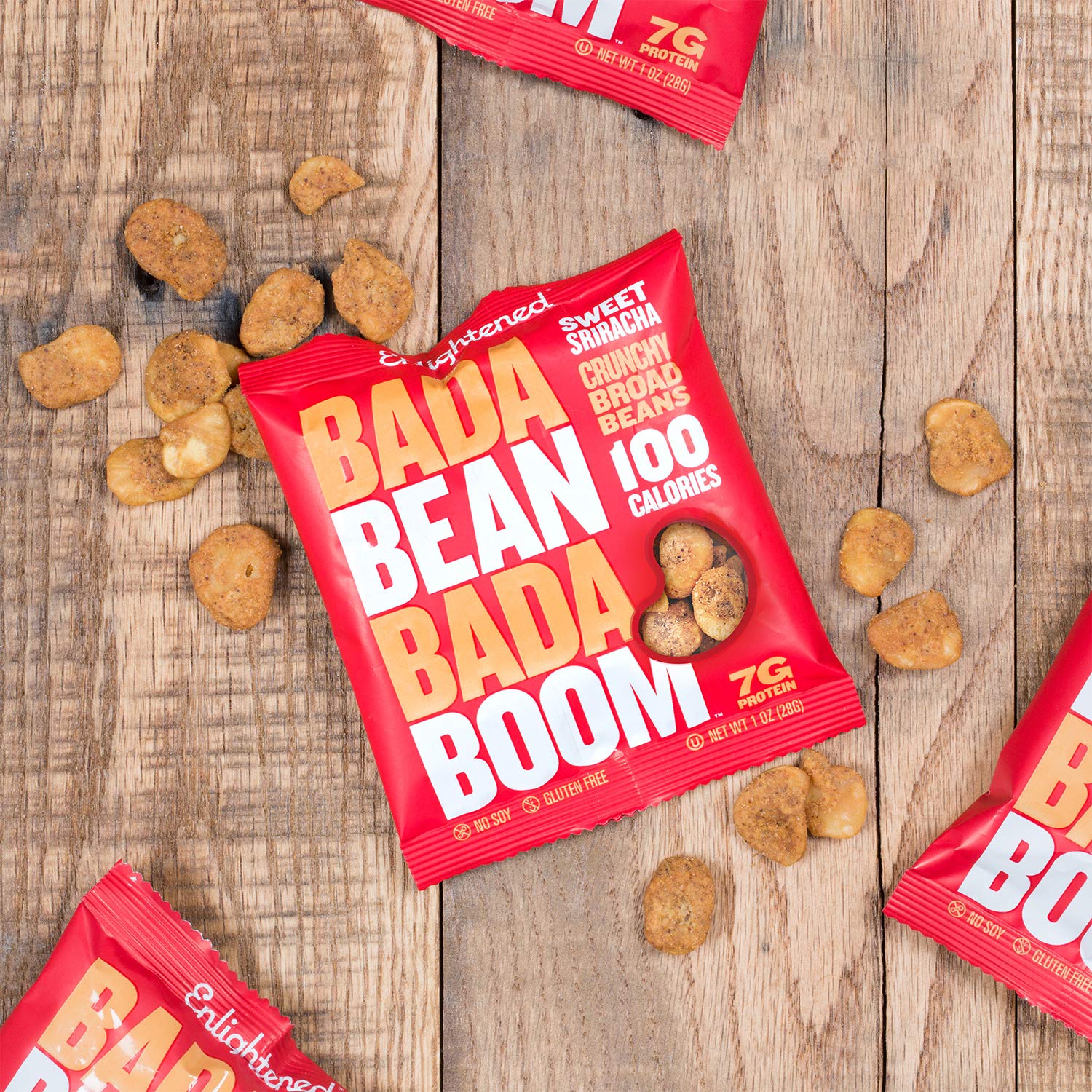 Enlightened Bada Bean Bada Boom 1 oz serving, convenient protein snack.