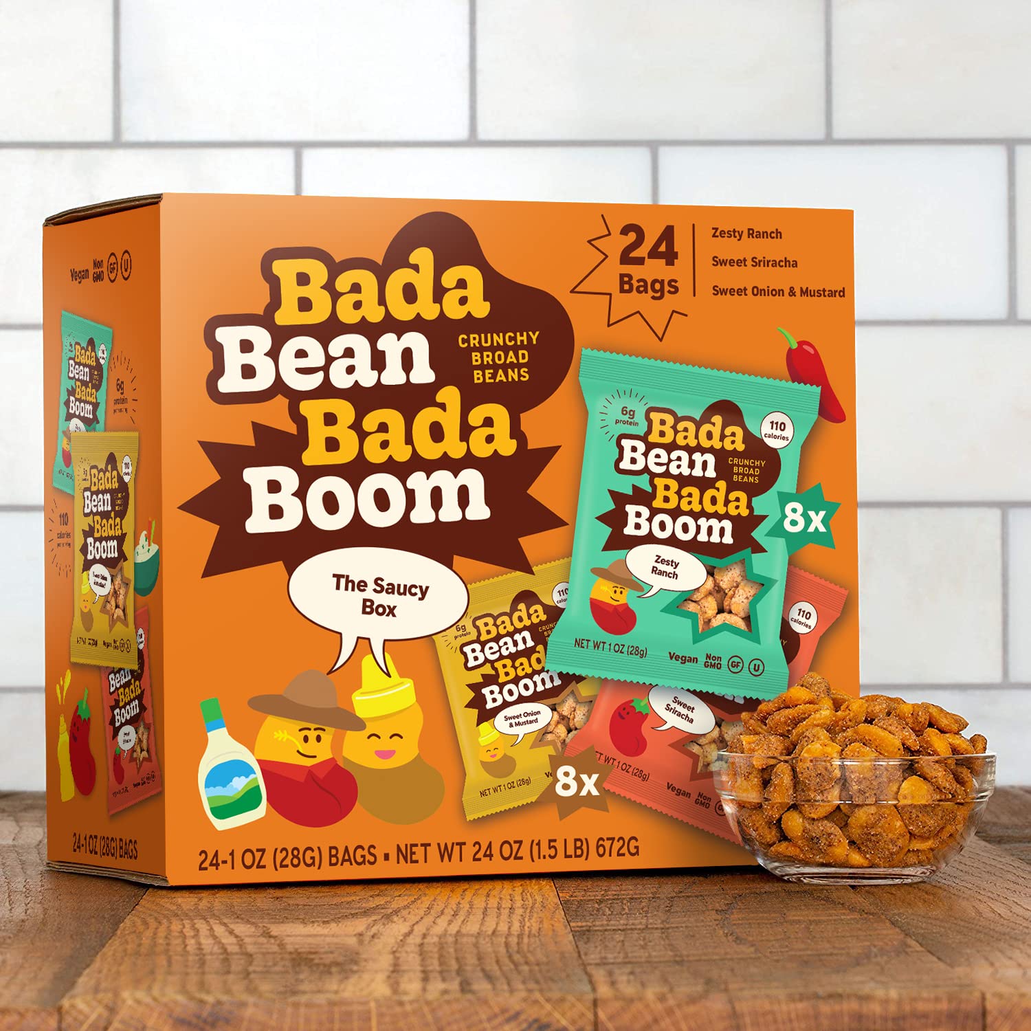 Enlightened Bada Bean Bada Boom packs fit lunchboxes and commutes