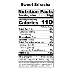 Enlightened Bada Bean Bada Boom Sriracha bag showing bold flavor for on-the-go snacking.