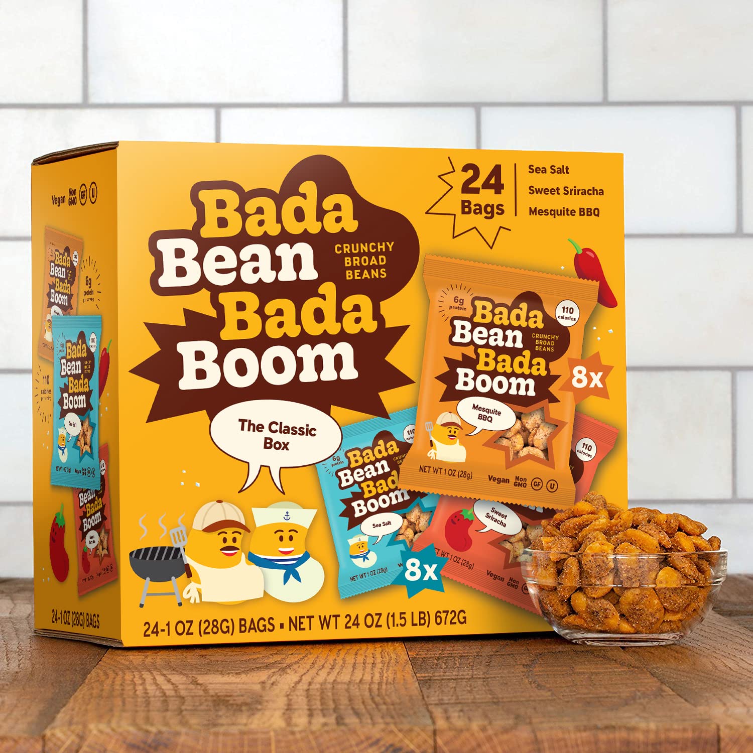 Gluten-free and vegan Enlightened Bada Bean Bada Boom snack for quick, mindful snacking.