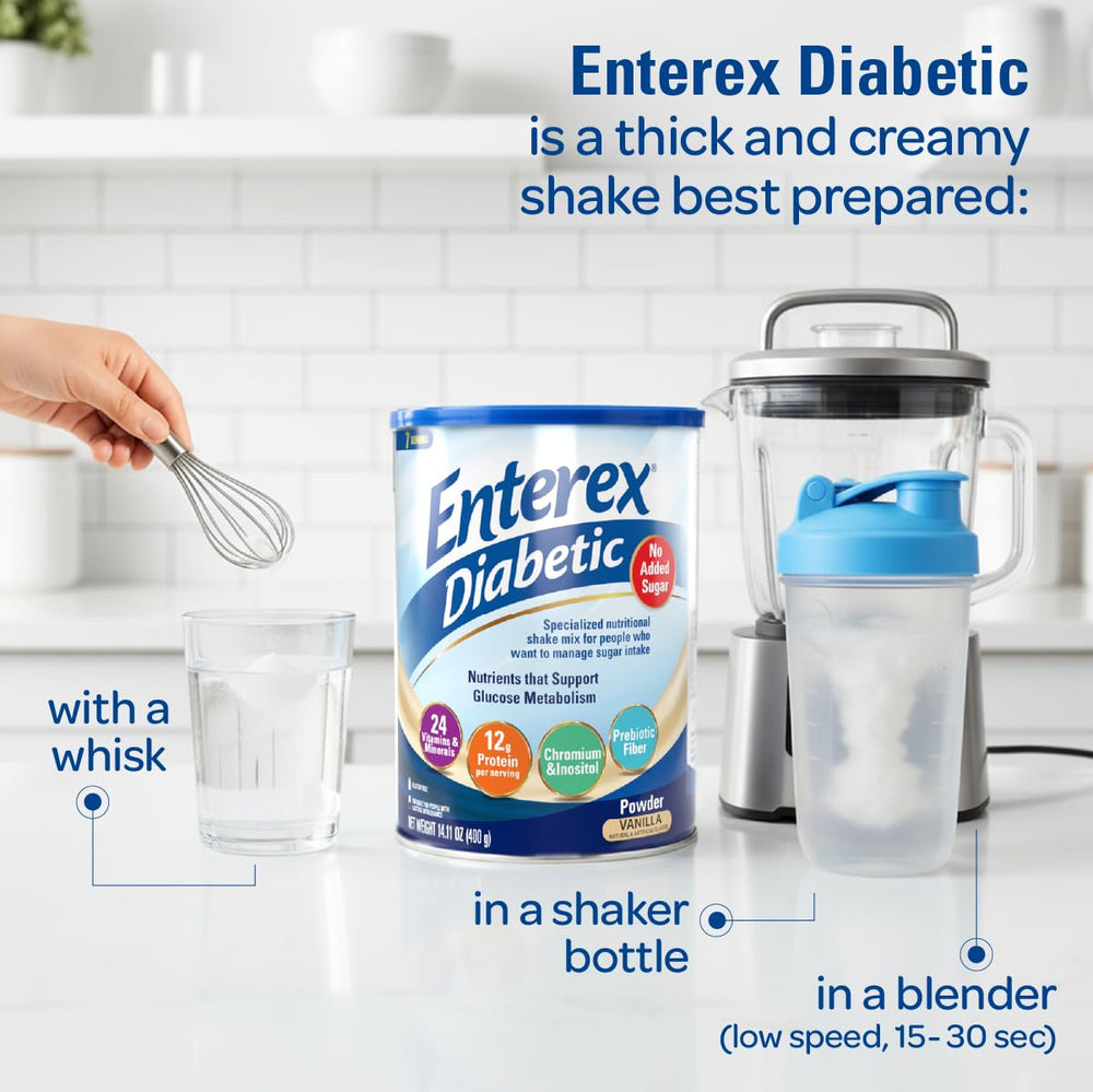 Enterex Diabetic meal-replacement option image illustrating versatile daily nutrition.