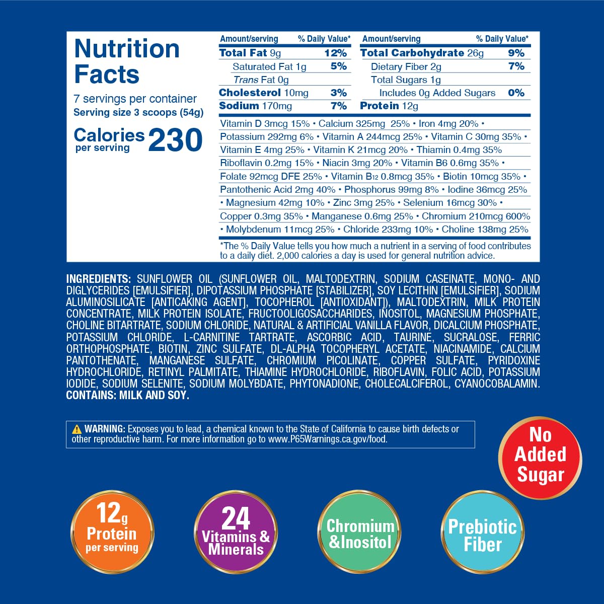Enterex Diabetic vanilla ready-to-mix shake glass showing quick, convenient nutrition.