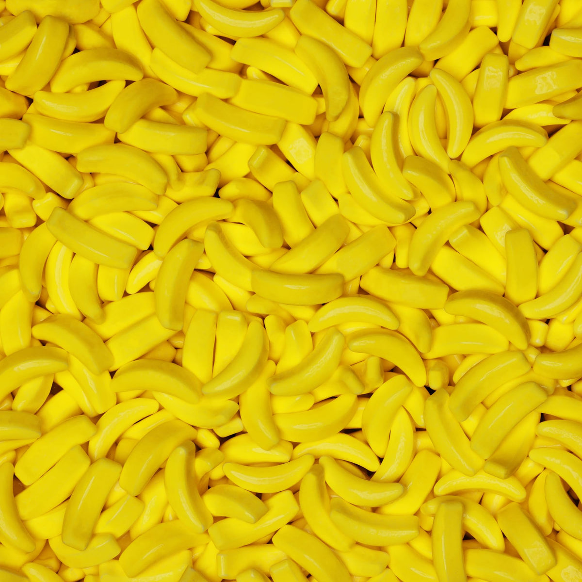 Entervending banana Runts bulk bag with shapes for party favors.