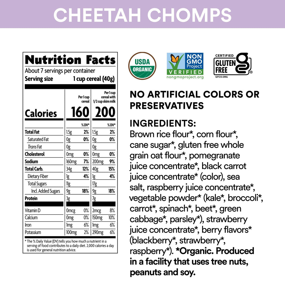 EnviroKidz Cheetah Chomps bowl poured with cereal in milk for easy mornings