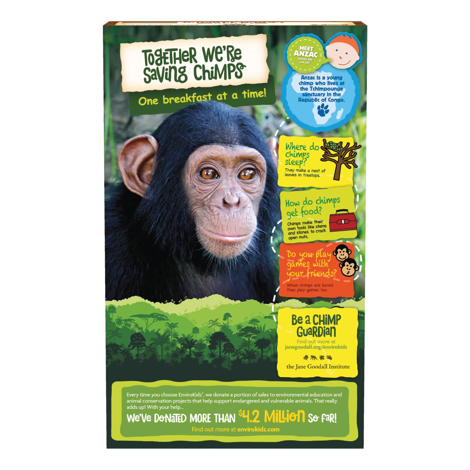 EnviroKidz Choco Chimps cocoa-coated puffs with rich aroma