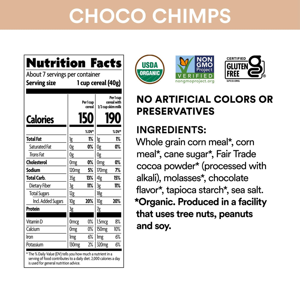 EnviroKidz organic non-GMO label on cereal packaging