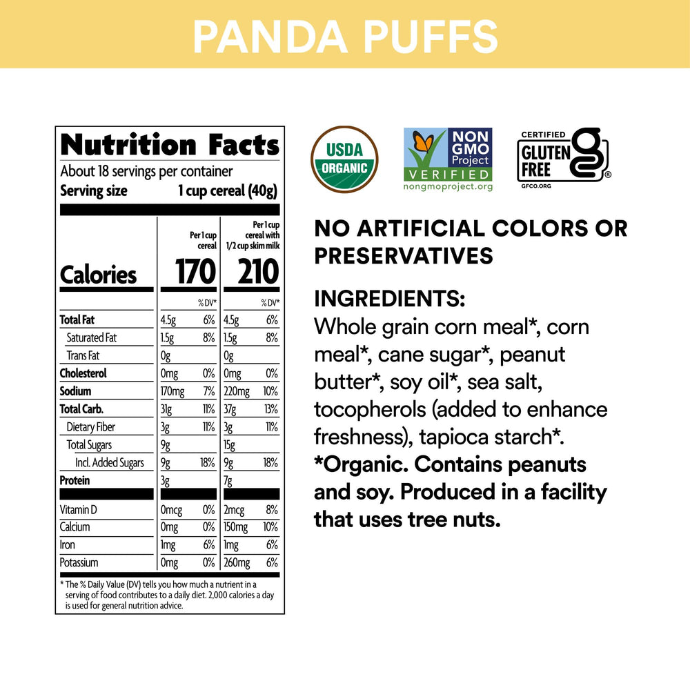 EnviroKidz Panda Puffs bowl emphasizes crunch that remains enjoyable with milk.