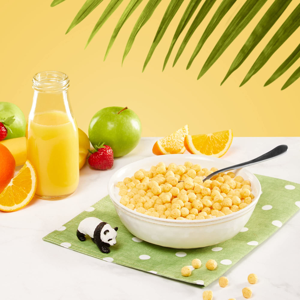 EnviroKidz Panda Puffs packaging highlights non-GMO and organic seals.