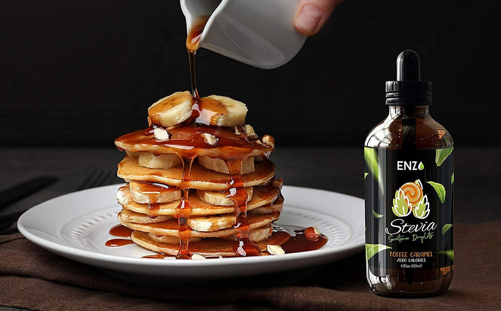 Pour over waffles or pancakes with Enzo's Drops for a hint of caramel.