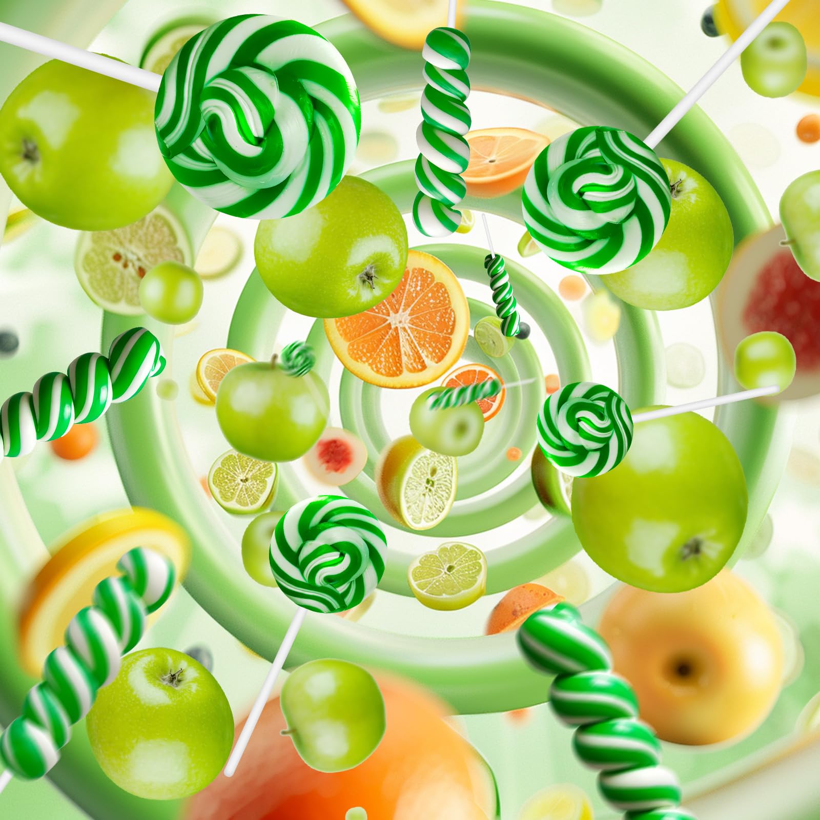 EORA green and white twist lollipops ideal for St. Patrick's Day decor