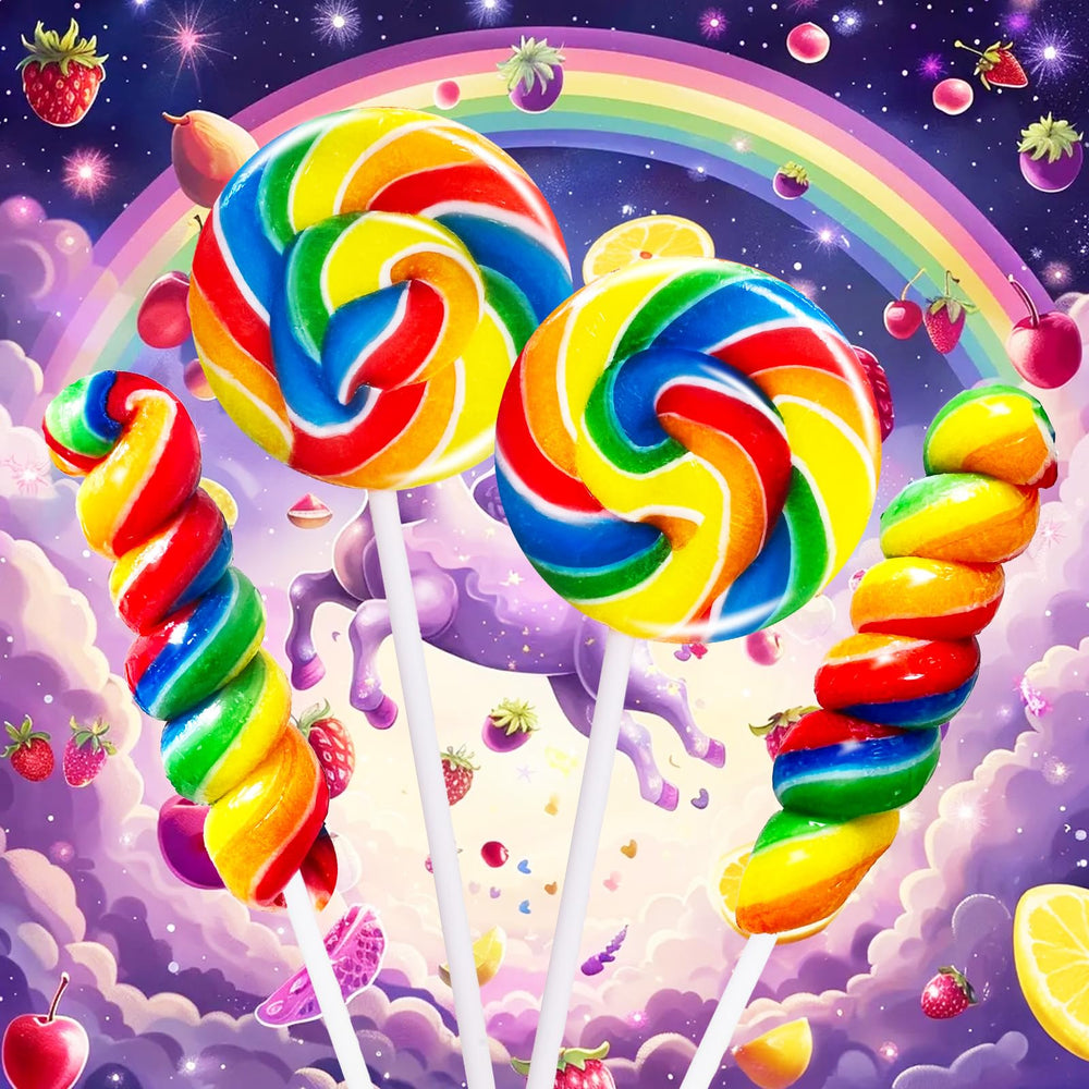 EORA unicorn candy swirl lollipop ideal for gifting and dessert tables