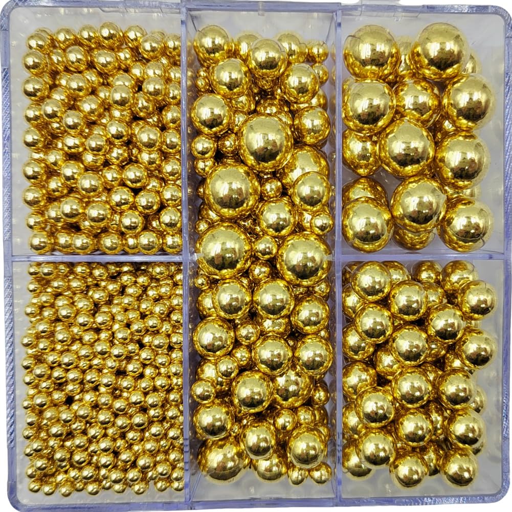 EPHVODI Gold Pearl Sprinkles 2mm for delicate cupcake edges and subtle shine