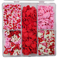 EPHVODI Valentines Sprinkles red and pink jimmies add festive color to treats.