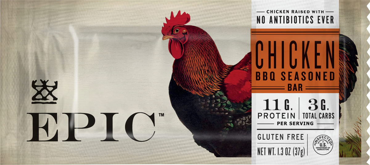 Epic Bar Chicken BBQ bar ready-to-eat portable protein for on-the-go meals.