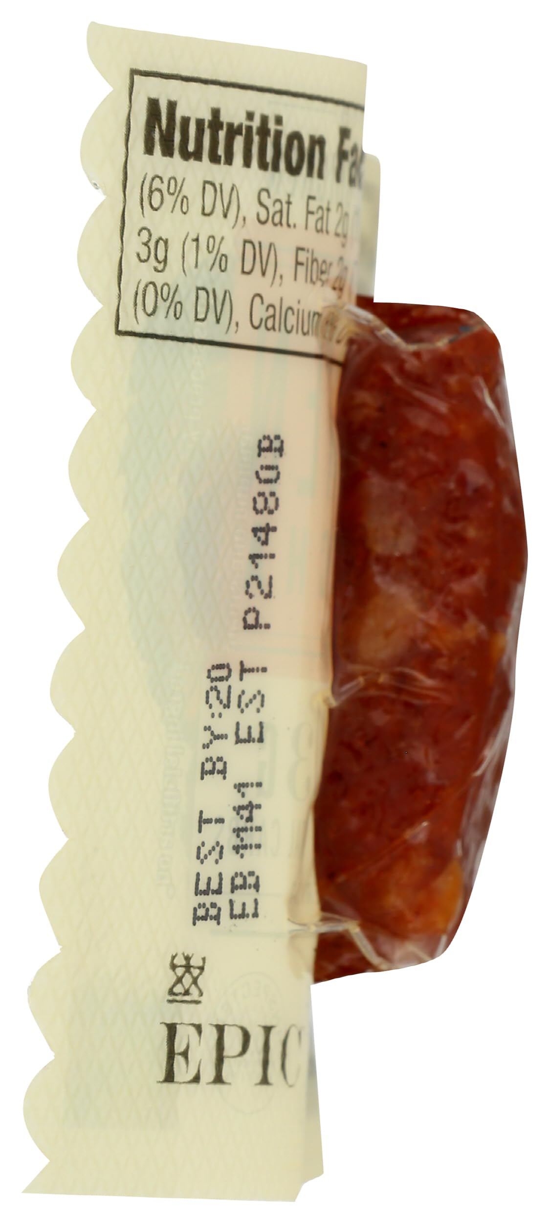 Nutrition facts for Epic Bar Chicken Sriracha emphasize protein and flavor.