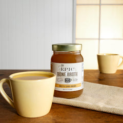 EPIC chicken bone broth ingredients close-up with vegetables