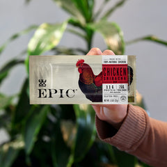 EPIC Chicken Sriracha Bar nutrition panel with 11g protein and 3g carbs