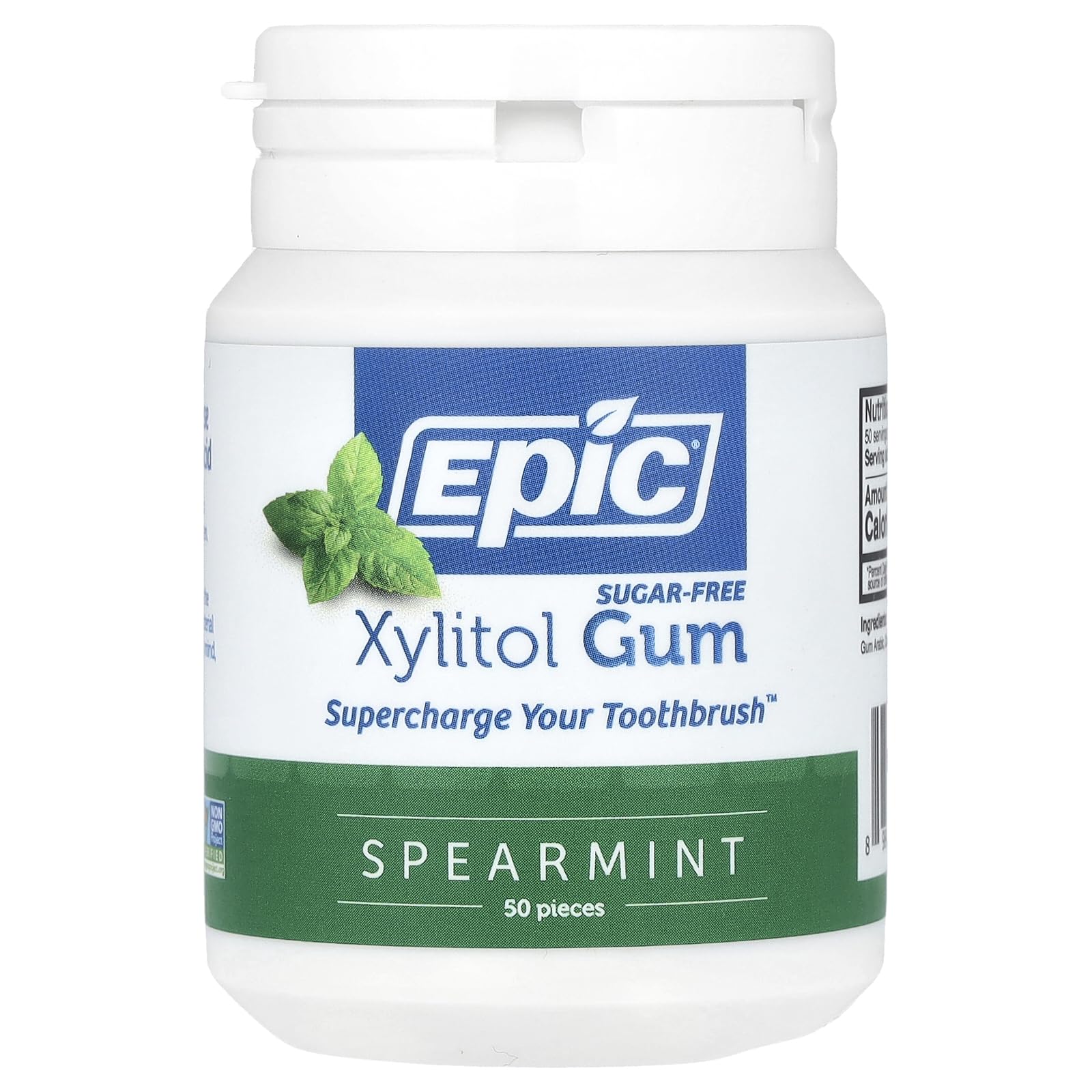 Epic Dental Gum Xylitol Spearmint pack close-up for quick breath refresh