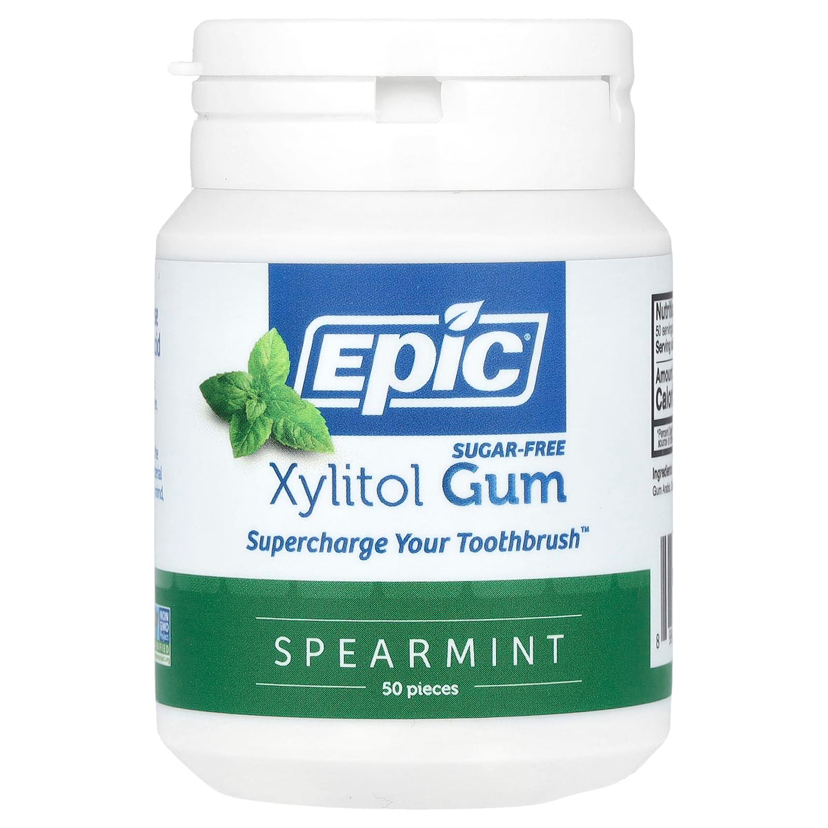 Epic Dental Gum Xylitol Spearmint pack close-up for quick breath refresh